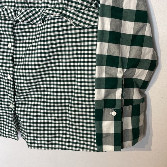 Zara mix gingham print ruffle buttons down shirt - Picture 3 of 7